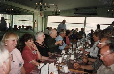 Cooperstown Reunion - 1996
L to R: Unknown man, #1: Unknown woman, #1; Unkn Woman, #2; Doris Vater Ward, `52; Ray Champlin, `53; Unknown man, #3; Anne Champlin?; Unknown man, #4; Unknown man, #5
