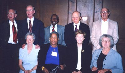 Mayville Potter Reunion - 2005 1952
Seated, L to R: Pat Yole; Ruby Joy; Mary Anne Fitzgerald Lanni; and Sally Schaertl
Standing: Bob Lanni; Tom Yole; Dan Joy; Ray Champlin; and George Schaertl
