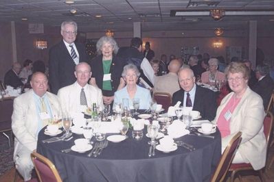 2006 Reunion 75th Anniversary 1952 1954 1955
Seated, L to R: Frank Ioele, `55; Tom Yole, `52; Pat Yole; Ray Champlin, `52; Anne Champlin;
Standing: Joe Dolan, `52 and Marlene Martoni Dolan, `54

