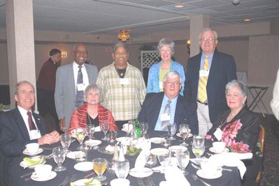 2006 Reunion 75th Anniversary 1952 1955 1956 Table
Seated, L to R:  Don Lein, `55; Marian Lein; Jim Sweet, `56; Marcia Sweet;
Standing, L to R:  Dan Joy, `52; Ruby Joy; Vee Lindberg; Bill Lindberg, `56

