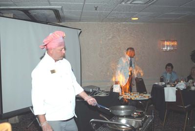 2006 Reunion 75th Anniversary Banquet
Flambe' dessert is prepared.
