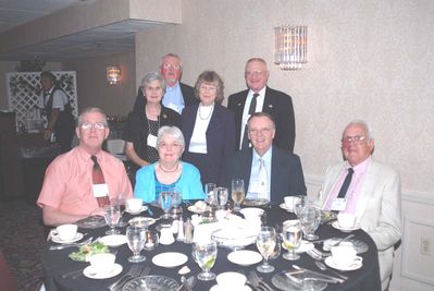 2006 Reunion 75th Anniversary 1957 1958 1960 1964 Table
Seated, L to R:  Bob Benton, `64; Marguerite Nolan; Don Nolan, `60; John Benton, `57;
Standing, L to R:  Barbara Strack McEvoy, `58; Frank McEvoy, `57; Jan Mack Higham, `58; Jack Higham, `57
