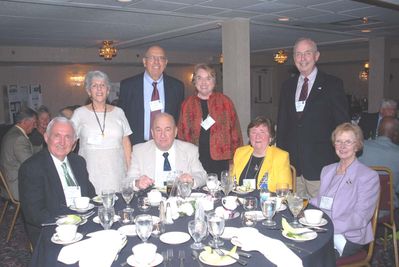 2006 Reunion 75th Anniversary 1953 1954 Table
Seated, L to R:  Claude Palczak, `53; Jim Finnen, `54; Bea Lehan Finnen, `54; Kay Oberst McManus, `54;
Standing, L to R:  Donna Palczak; John Centra, `54; Nancy Centra; Peter McManus, `54
