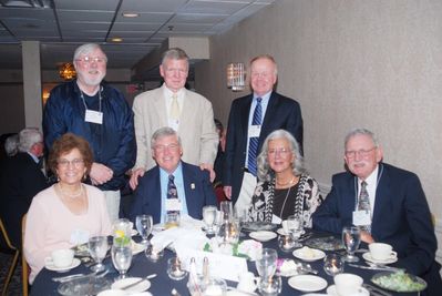 2006 Reunion 75th Anniversary 1958 1960 1961 Table
Seated, L to R:  Karen Dailey; Ron Graves, `58; (Patricia Graves attended, but was ill and not at the dinner); Judith Ann Skocylas Whalen, `61; Bob Whalen, `58;
Standing, L to R:  Paul Reagan, `60; Ross Dailey, `58; Doug Penfield, `60

