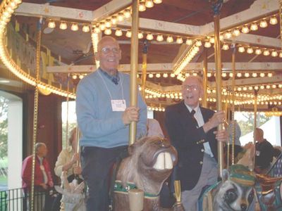 Carousel with Benenati and Miller Aboard Cooperstown 2007
Tom Benenati, 1953 and William Miller, 1944 on the Empire State Carousel
