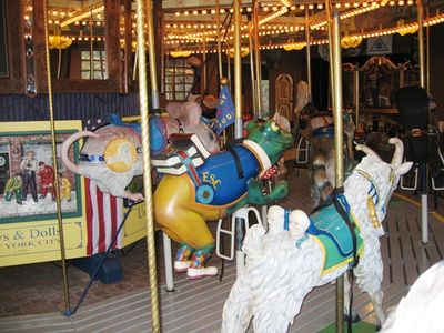 Cooperstown 2007 Empire State Carousel
Empire State Carousel Artwork
Gerry's Frog.
Note the books and argyle socks.
