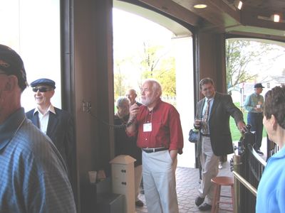 Cooperstown 2007 Empire State Carousel Holzman
Gerry Holzman, 1954, addresses the attendees; Garet Livermore, Farmers Museum, looks on at the Empire State Carousel.
