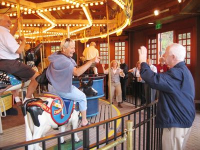 Cooperstown 2007 Empire State Carousel
Kathryn Johnson waves to Joe McCormack at the Empire State Carousel
