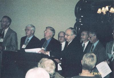 Canandaigua Reunion 2008
Potter Chorus
L to R: Henry Maus; Jim Sweet; Paul Ward; Bob Umholtz; Milan Krchniak; Pat Pearson; Bob Fairbanks
