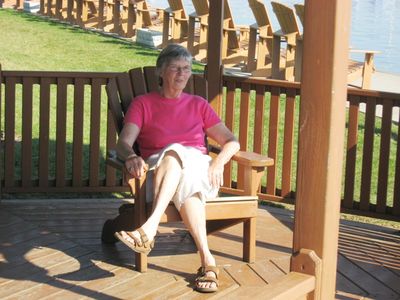 June Benton
June relaxes at waterside.
