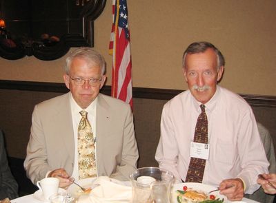 Dr. Preston Pierce and Henry Maus at the Banquet
Dr. Preston Pierce and Henry Maus, `62
Keywords: pierce maus 1962
