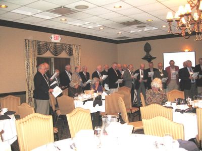 Potter Chorus at the Banquet - Ron Graves, Conductor
Potter Club Chorus, Baton passed from Milan Krchniak, `53 to Ron Graves, `58
Keywords: potter chorus krchniak graves