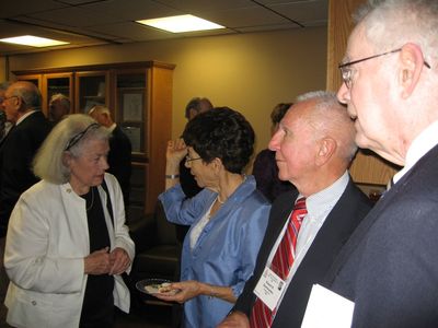 Reception in Potter Room
From the left: Marlene Martoni Dolan, `54; Cathy Giammatteo; Bob Giammatteo, `53; and Joe Dolan, `52

