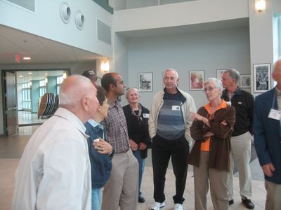 Field Trip to Nanotech Center
Some of the group with group leader,  Dr.Unnikrishnan Pillai, Assistant Professor of Nanoeconomics
Bob and Cathy Giammatteo; Dr. Pillai; Kate Johnson; Peter McManus; Georgiana Panton; Franz Zwicklbauer; Jim Panton
