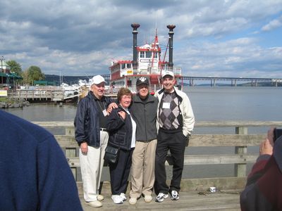 2010 Tours Boat
Jim Finnen, `54; Bea Lehan Finnen, `54; Bob Sage, `55; and Pete McManus, `54, after the cruise on Pride of the Hudson
