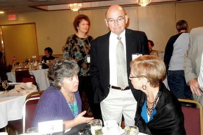 Saturday Banquet
L to R: Maureen Culbert, Pat Pearson, `65, Judy Sharo Pearson, `66; Marcia Sully in background 

