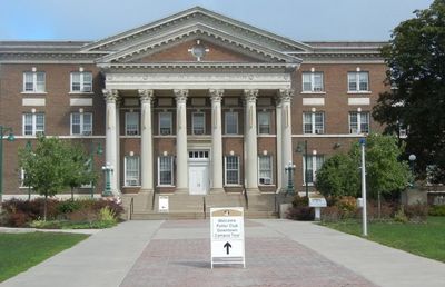 Sunday Downtown Tour
Downtown Campus - Draper Hall.  
Note welcome sign for Potter Tour
