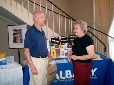 Friday Afternoon Registration
George and Arline Lacy Wood, both from `54, at Registration.
