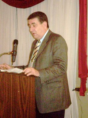 Friday Evening Reception
George Philip, 69, President, University at Albany addresses audience.
