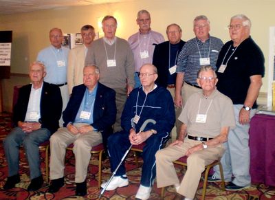 Friday Evening Reception
Potter Club Presidents

Seated, Right to Left: Carlton Coulter, 1935; Thomas Yole, 1952; Paul Ward, 1953; Robert Sage, 1955;

Standing, Right to Left: James Sweet, 1956; Ronald Graves, 1958; Carl Herman, 1962; Daniel Schultz, 1962; Gary Penfield, 1963; John Schneider, 1965 (1st Sem.); Fred Culbert, 1965 (2nd Sem.)
