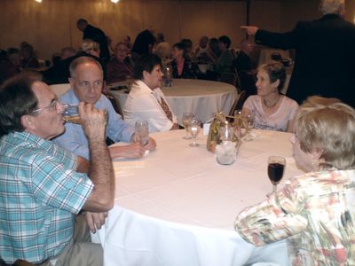 Friday Evening reception
Clockwise from the Left:  Carl Miller, 68; Grant Downs, 68; Linda Gunn Downs, 68; Donna Miller; Diane Mauriello;
