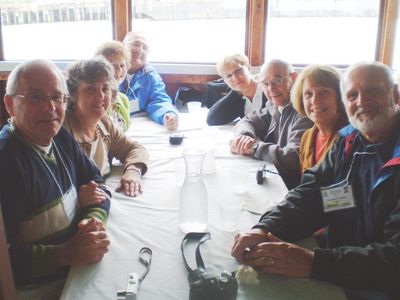 Saturday Boat/Lunch Trip
Clockwise from left: Fred Culbert, 65; Maureen Culbert; Marcia Sully, Dave Sully, 66; Judy Sharo Pearson, 66; Pat Pearson, 65; Bonnie Tomaszewski Kisiel, 67; Don Kisiel, 66
