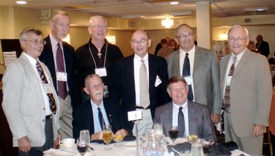 Saturday Evening Banquet
Seated: Bob Fairbanks, 64; Peter Schroueck, 65;
Standing: John Schneider, 65; Henry Maus, 62; Bob Benton, 64; Pat Pearson, 65; Dave Sully, 66.
