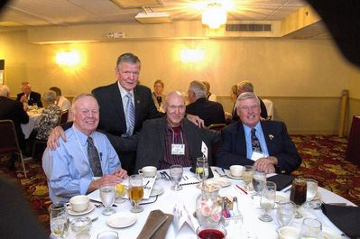 Saturday Banquet
L to R: Doug Penfield, 60; Ross Dailey, 58; Eric Kafka. 60; Ron Graves, 58

Doug Penfield is a Myskania Plaque Honoree.
