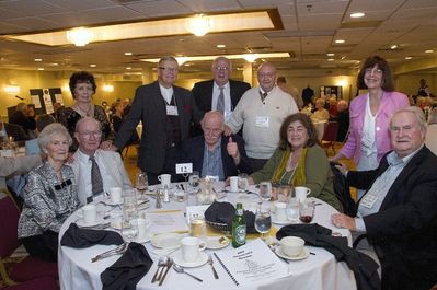Saturday Banquet
Seated, L to R: Patricia Yole; Tom Yole, 52; Joe Persico, 52; Sylvia Lavista Persico, 69; Tom Singleton, 52;
Standing: Marilyn Batty; Art Batty, 52; Herb Egert, 53; Frank Ioele, 52; Patricia Singleton
