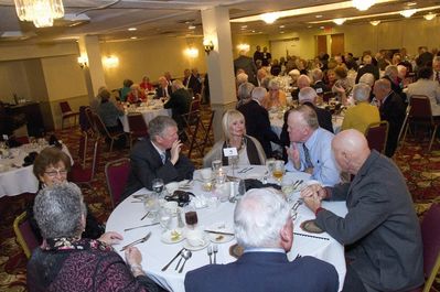 Saturday Banquet
Clockwise from Bottom:
(Back to camera) Ron Graves, 58; Patricia Graves; Karen Dailey; Ross Dailey, 58; Annette Penfield; Doug Penfield, 60; Eric Kafka, 60
