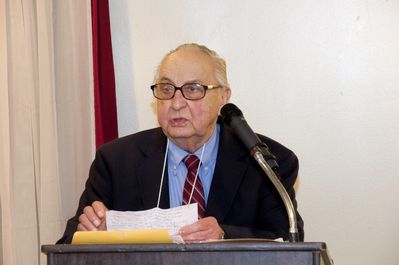 Saturday Banquet
Milan Krchniak, 53, makes presentation speech for Paul Ward Potter Man of the Era Award
