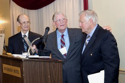 Saturday Banquet
Potter Man of the Era Award

L to R: Ken Doran, 39; Carlton Coulter, 35; Paul Ward, 53, Recipient
