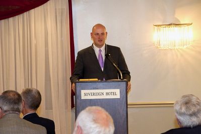 Saturday Banquet
Lee Serravillo, Executive Director, Univ. at Albany Alumni Association, addresses audience.
