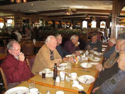 2012 Albany Luncheon at 76 Diner, October 17
L to R:  Gene McLaren, `45; Jim Panton, `53; Carl Coulter, `35; Fred Culbert, `65; John Schneider, `65

