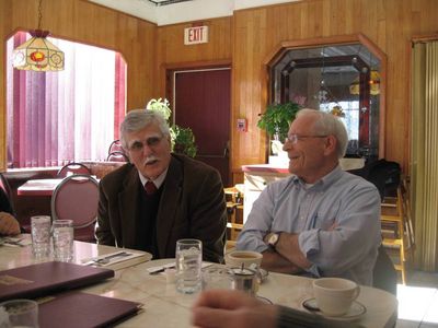 2013 Albany Luncheon at Route 7 Diner Nov 13
L to R: Geoff Williams, UAlb Archivist; Fred Culbert, `65
