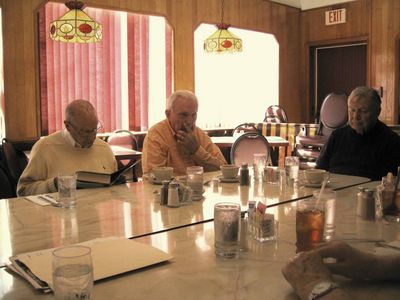 2014 Luncheon at Route 7 Diner October 8
Frank Ioele, `52; Claude Palczak, `53; Art Batty, `52
