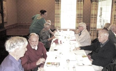 2019 Fall Luncheon at Avila Senior Center, October 22, 2019
Clockwise from Left: Doug Davis, `69; Gene McLaren, `45; (Across table) Paul Ward, `53
