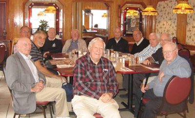 2015 Albany Luncheon at Route 7 October 14
Clockwise from Bottom: Paul Ward, `53; Jim Morrissey, `57;  Gerry Leggieri, `68; Richard Szymanski, `67; Jack Higham, `57; Bernie McEvoy, `57; Peter McManus, `54; John Centra, `54; Claude Palczak, `53; Fred Culbert, `65; Bob Umholtz, `51
