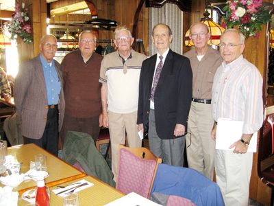 2007 Albany Luncheon at 76 Diner, Latham 4 Presidents Attend, November 13
Four Presidents Attend:  Tom Benenati, `53, who accompanied Carlton; Paul Ward, Pres., 1953; Carlton Coulter, Pres., 1935; Ken Doran, `39; Tom Yole, Pres., 1952; Fred Culbert, Pres., 1965. 
