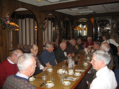 2009 Albany Luncheon at 76 Diner Dec 16
L to R: Peter McManus (back to camera); Tom Yole; Ken Doran; Bob Umholtz; Paul Ward; Fred Culbert; Carlton Coulter; Claude Palczak
From the Right: Doug Davis; Jim Panton; Joe Zanchelli
