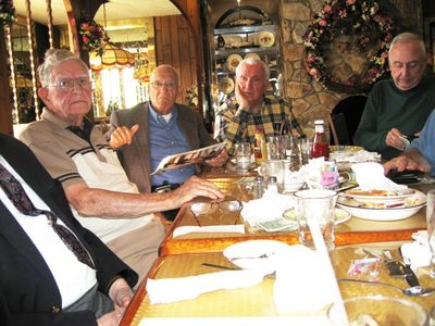 2007 Albany Luncheon at 76 Diner, Latham 4 Presidents Attend, November 13
L to R: (Ken Doran partially in view): Carlton Coulter; Tom Benenati; Claude Palczak; and Peter McManus

