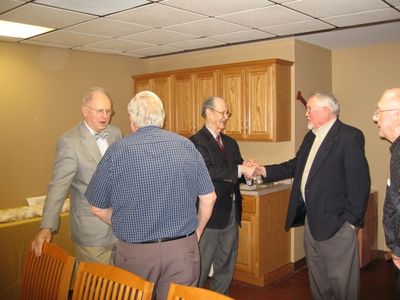 2008 Albany Luncheon at Potter Room, Alumni House April 08
L to R: Howard Lynch; Paul Ward (back to camera); Ken Doran; Bernie McEvoy; and Tom Benenati
