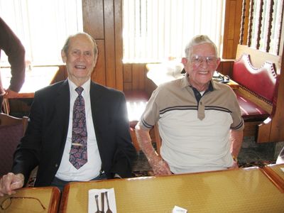 2007 Albany Luncheon at 76 Diner, Latham 4 Presidents Attend, November 13
L to R:  Ken Doran, `39 and Carlton Coulter, `35
