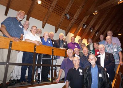 100th Anniversary Commemoration Aug. 8, 2018
At top, from Left: Don Kisiel; Doug Davis; Peter Schroeck; Mike Judge; Bob Umholtz; Dick Killian?; Paul Ward; Bob Cross; Gary Penfield; Dan D'Angelico; Gene McLaren; Peter McManus; Bill Murphy;
Down the stairs, L to R: John Schneider; George Hawrylchak; Dick Moore; Jim Yonkers; Dick Fairbank; Bob Kind; Jack Higham; David Jones; Bob Fairbanks
Missing from photo, but present: 
Gene Monaco; Doug Bauer 
Registered, Unable to Attend: Bob Downey
