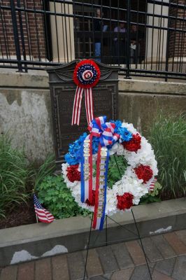 100th Anniversary Commemoration Aug. 8, 2018
Wreath at World War I Memorial Plaque
Garden of Remembrance, Husted Hall
U Albany Downtown Campus
