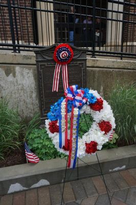 100th Anniversary Commemoration Aug. 8, 2018
Wreath at World War I Memorial Plaque
Garden of Remembrance, Husted Hall
U Albany Downtown Campus
