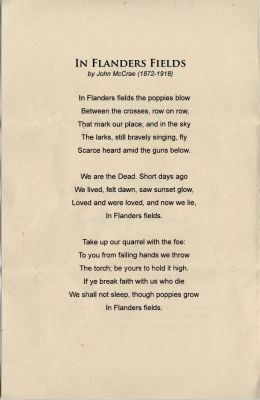 100th Anniversary Commemoration Aug. 8, 2018
Wreath Laying Program Back Cover
In Flanders Fields
produced by the
UAlbany Alumni Association Office
under the direction of Loida Vera Cruz

