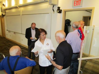 100th Anniversary Commemoration Aug. 8, 2018
Loida greeting arrivals, Husted Amphitheater

