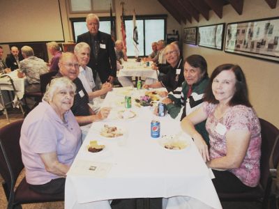 100th Anniversary Commemoration Aug. 8, 2018
L to R: Vincenza (Cenzie) Davis); Bob Kind, `70; Doug Davis, `69; David Jones, `71; George Hawrylchak, `70; and Sandy Hunt Hawrylchak, `70 

