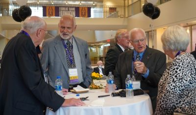 Potter Club 90th Anniversary October 15, 2021
Welcoming Reception
L to R: Dick Fairbank, `66; Don Kisiel, `66; Angelo Battisti, `67; Bonnie Tomaszewski Kisiel, `67
